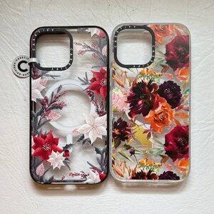 Casetify Floral Phone Case Duo - Black, Red, and Orange